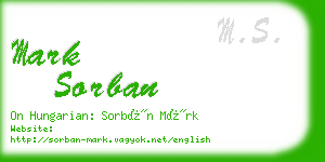 mark sorban business card
